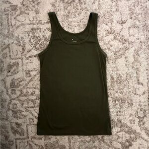 A New Day Fitted Sleeveless Green Tank Top